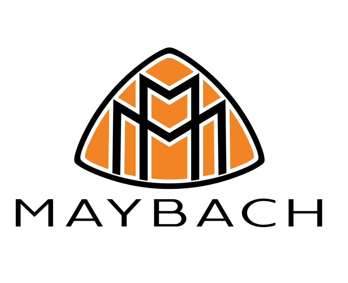 Maybach Brand Logo Car Symbol With Name Design German Automobile Vector Illustration