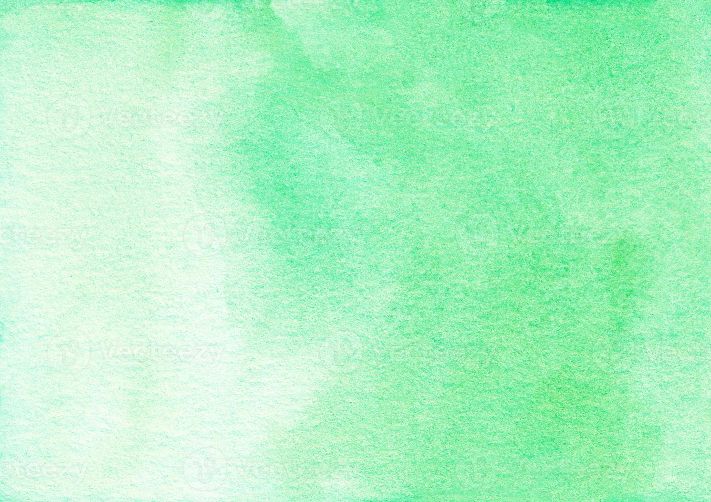 Watercolor light emerald ombre background texture. Aquarelle abstract