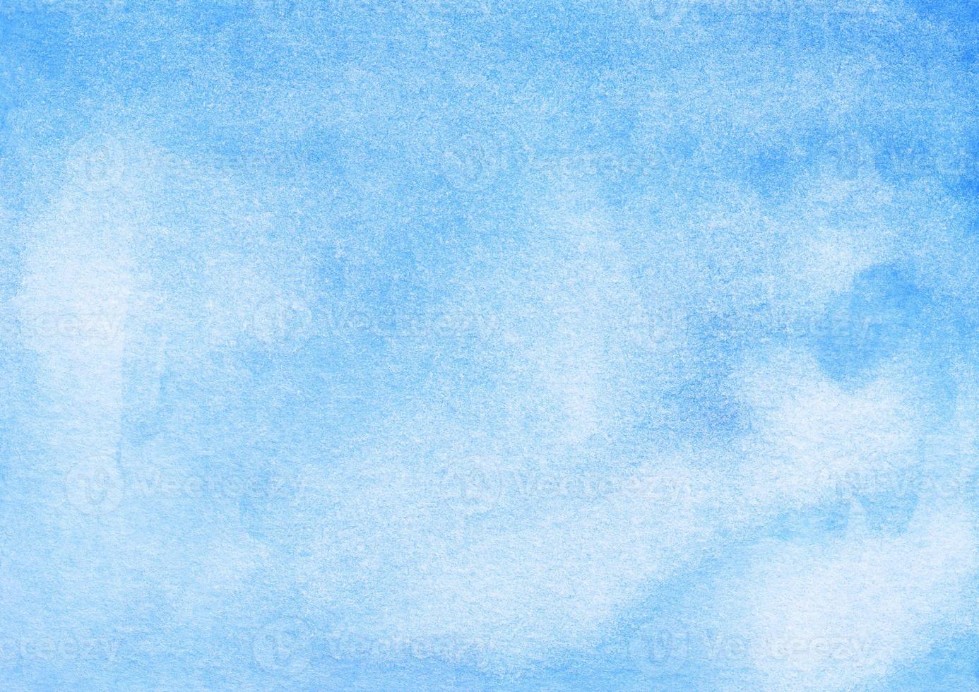 Watercolor light blue ombre background hand painted. Aquarelle sky blue
