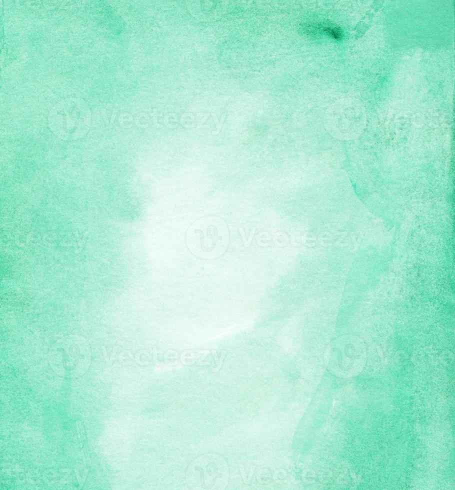 Watercolor light sea green background texture. Aquarelle mint color backdrop with space for text. photo