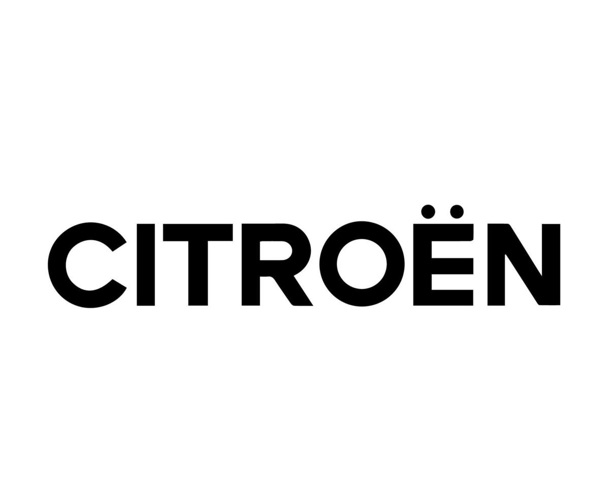 Citroen Logo Symbol Brand Name Black Design French Car Automobile Vector Illustration
