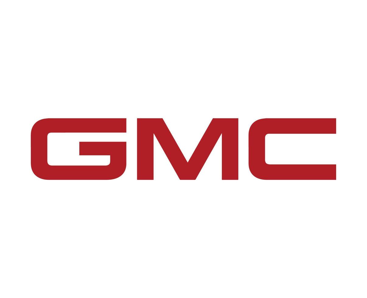 GMC Brand Logo Symbol Name Red Design USA Car Automobile Vector Illustration