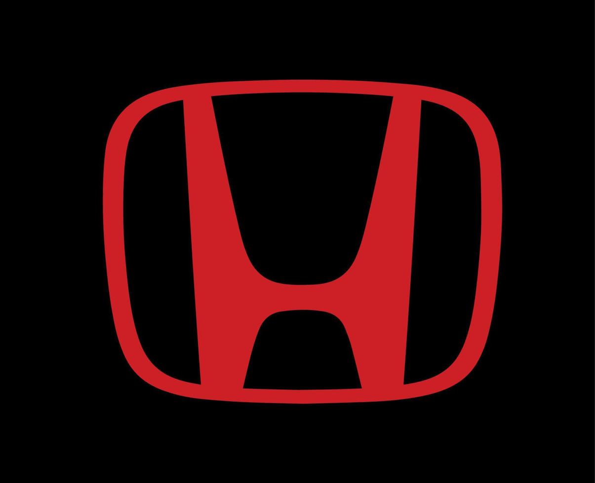 Honda Brand Logo Car Symbol Red Design Japan Automobile Vector Illustration With Black Background