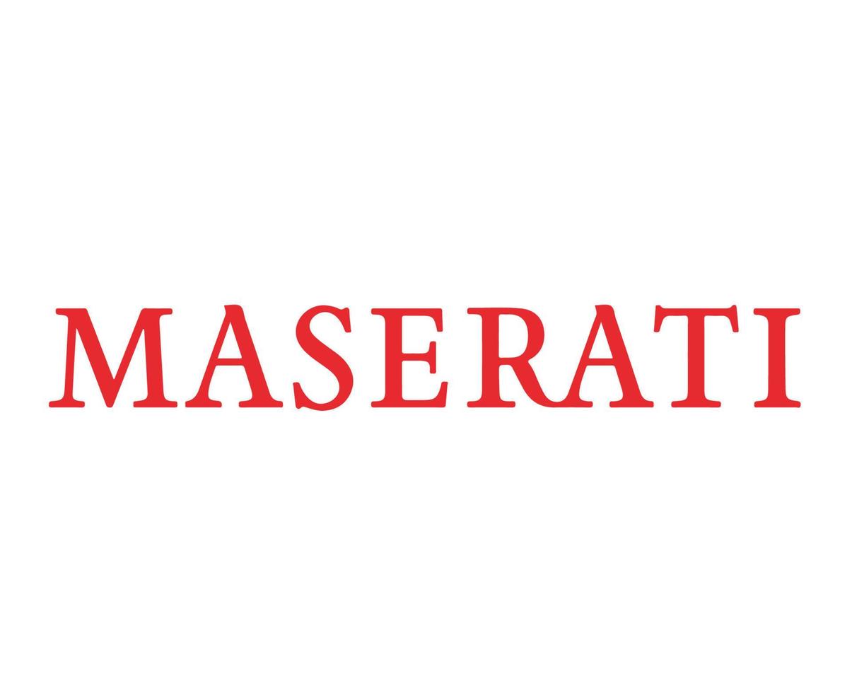Maserati Brand Logo Car Symbol Name Red Design Italian Automobile Vector Illustration