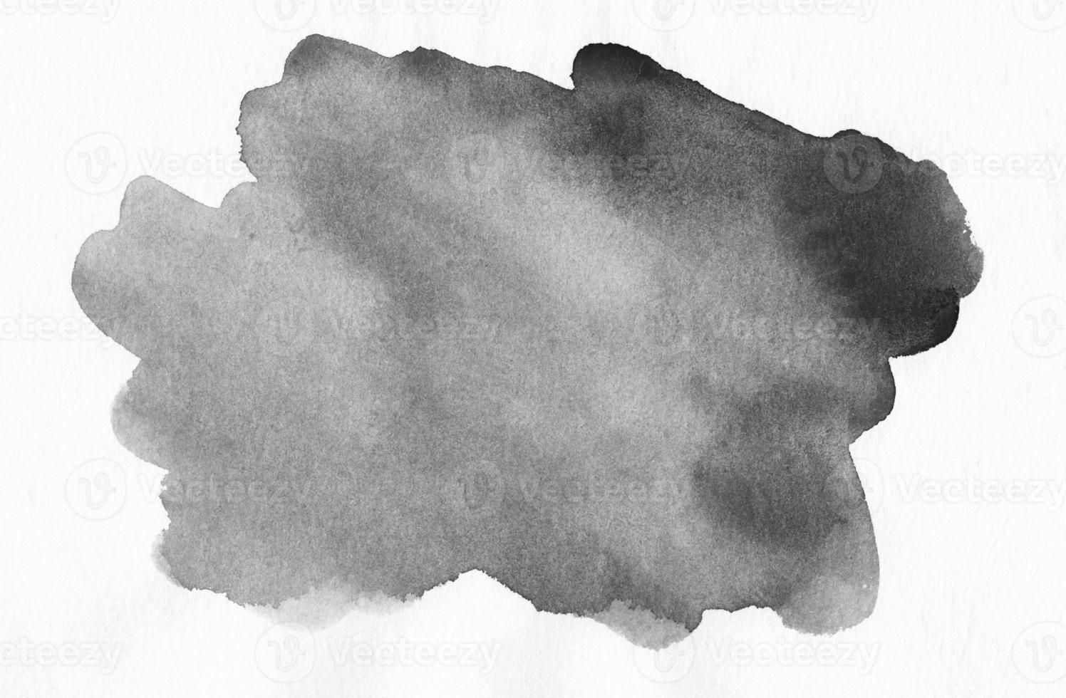 Watercolor black and white spot on white background with space for text. photo