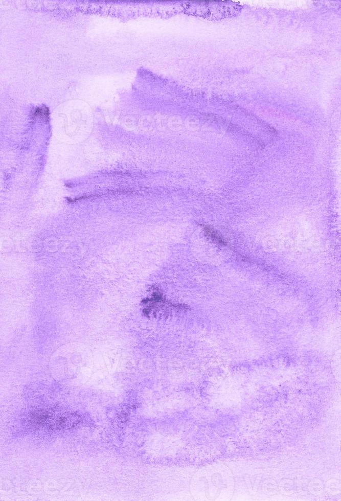 Watercolor light lavender background texture. Pastel purple aquarelle backdrop. Brush strokes on paper. photo