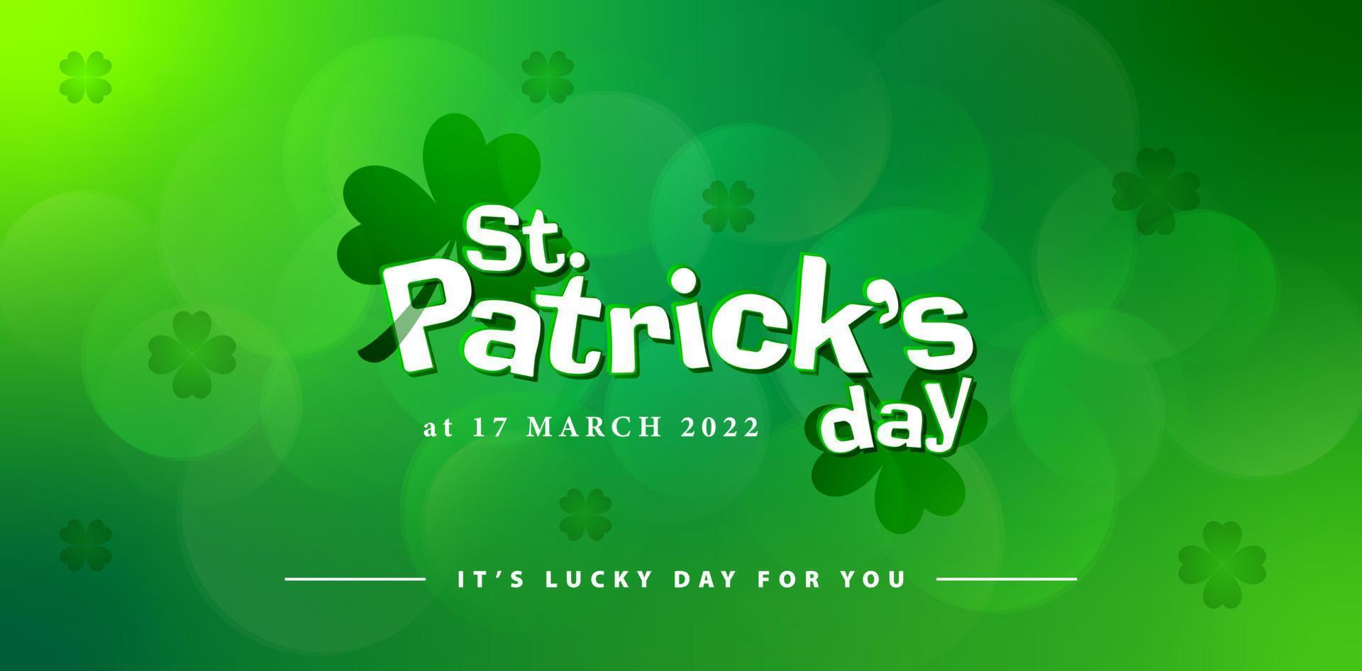 illustration of a saint Patrick's day typography model design. applicable for website banner, poster or sign corporate and business, greeting card, advertising agency, billboard, social media template vector