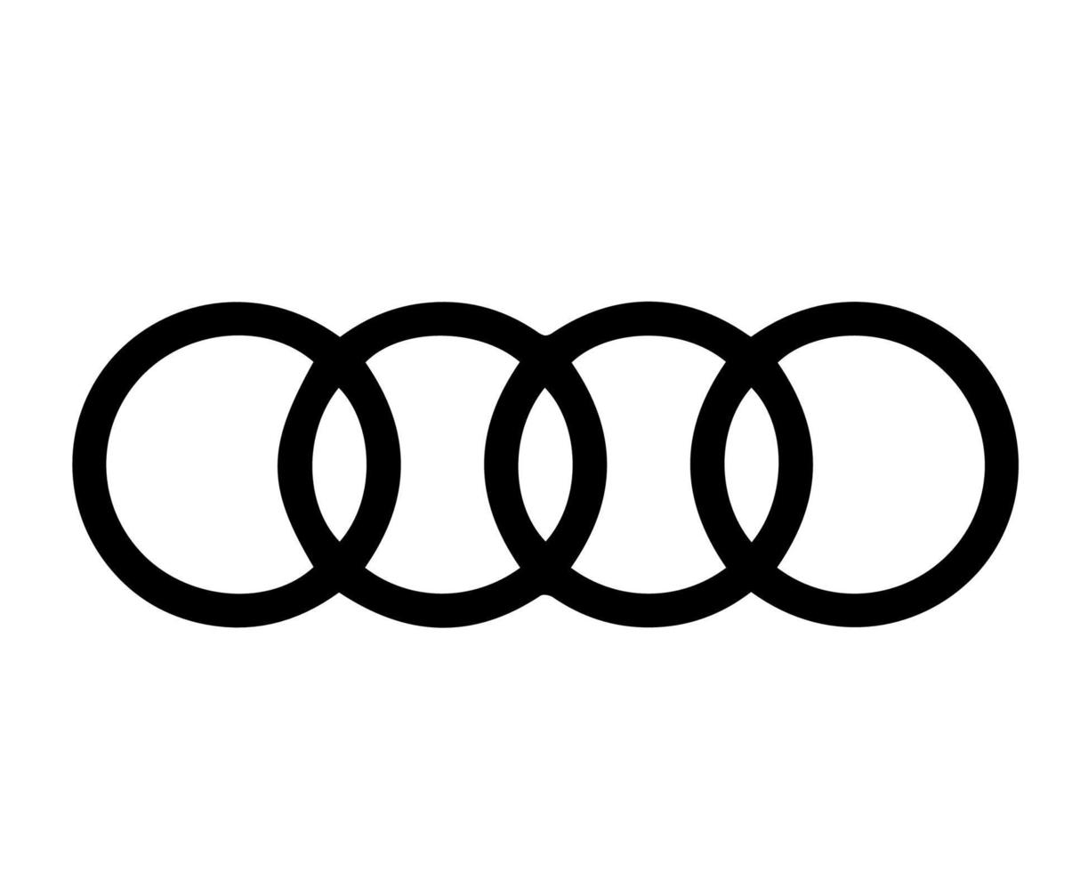 Audi Brand Symbol Logo Black Design german cars Automobile Vector Illustration
