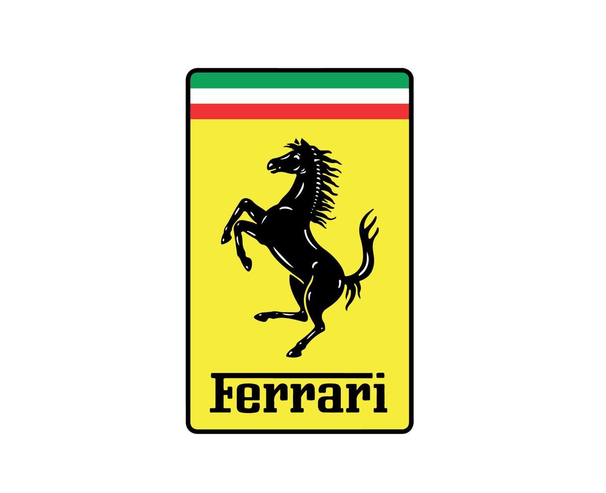 ferrari marca logo símbolo diseño italiano coche automóvil vector ilustración