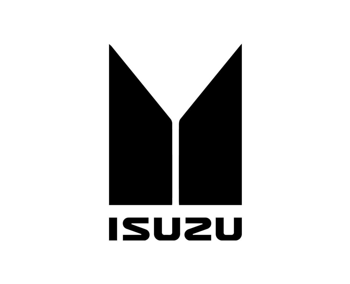 Isuzu Brand Logo Car Symbol With Name Black Design Japan Automobile Vector Illustration