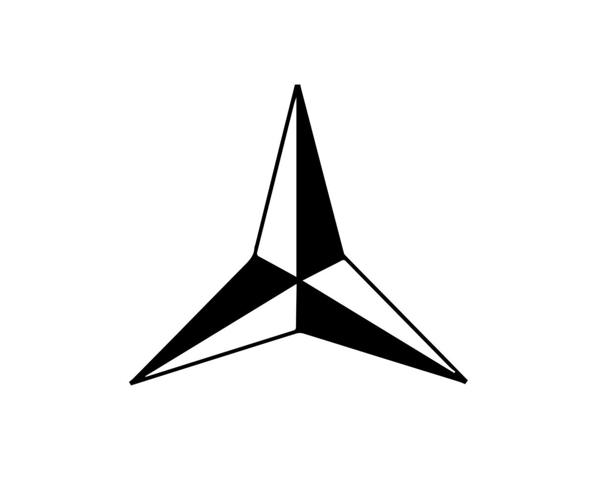 Mercedes Logo Brand Symbol Black Design german Car Automobile Vector Illustration