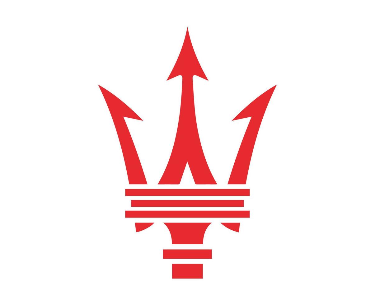 Maserati Logo Brand Symbol Red Design Italian Car Automobile Vector Illustration