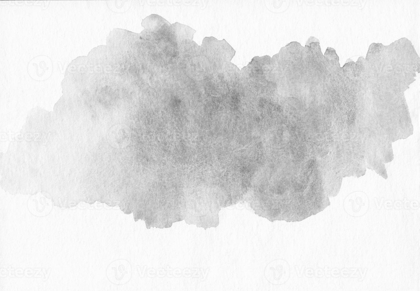 Watercolor light gray spot on white background with space for text. photo