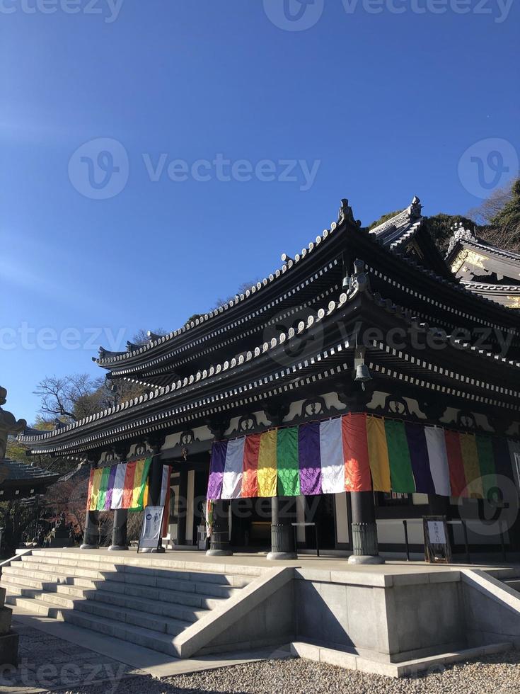 Hase-dera temple in Kamakura, Japan, on a sunny day photo
