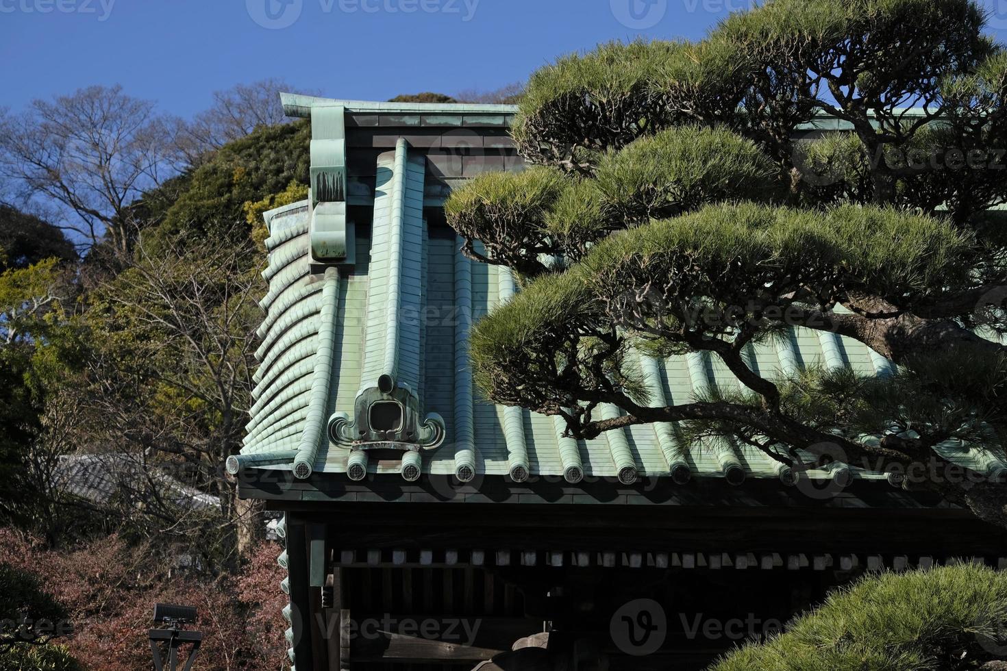 Hase-dera temple in Kamakura, Japan, on a sunny day photo