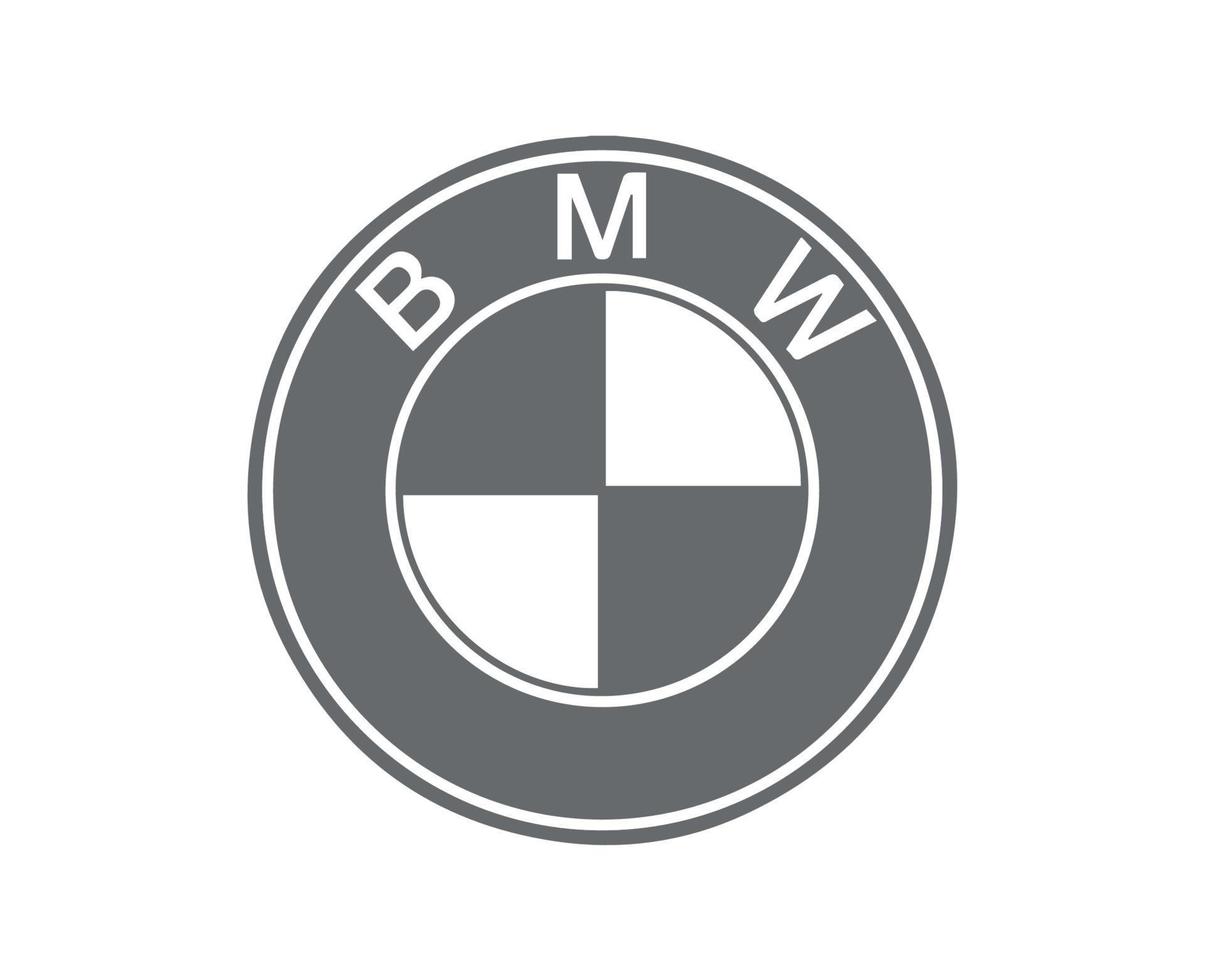 BMW Brand Logo Symbol Gray Design Germany Car Automobile Vector Illustration With White Background