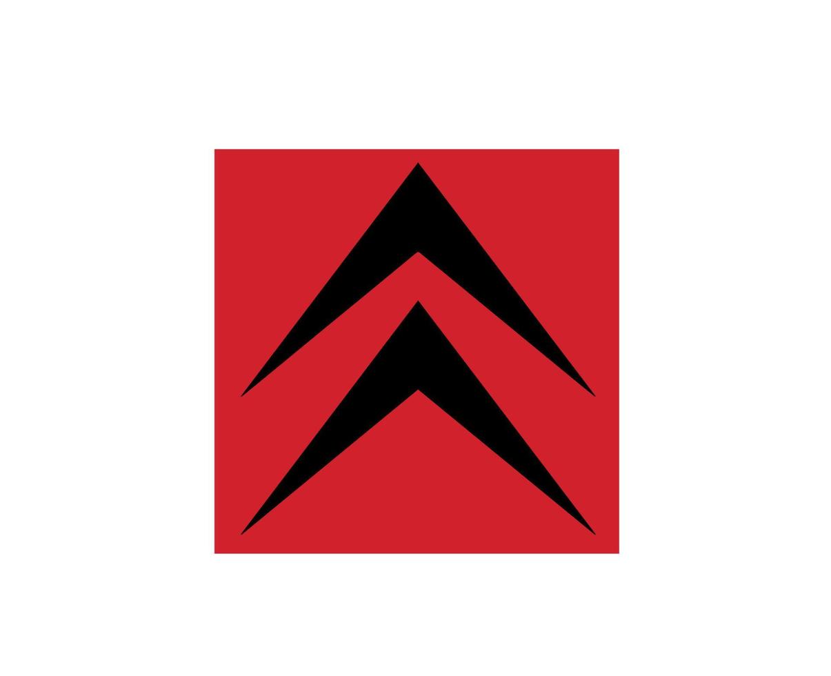Citroen Logo Symbol Brand Red And Black Design French Car Automobile Vector Illustration