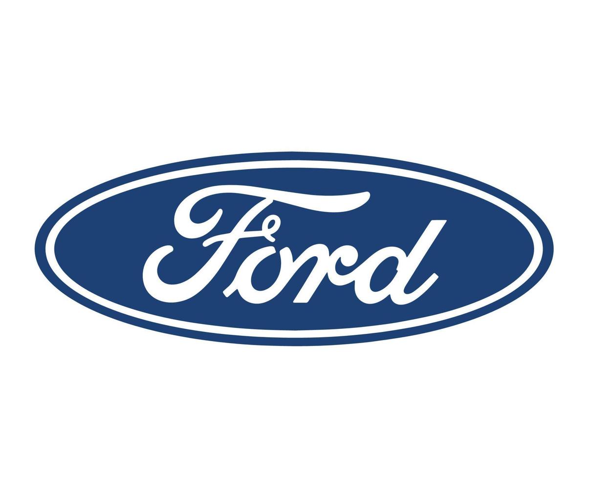 Ford Brand Logo Car Symbol Blue Design Usa Automobile Vector Illustration