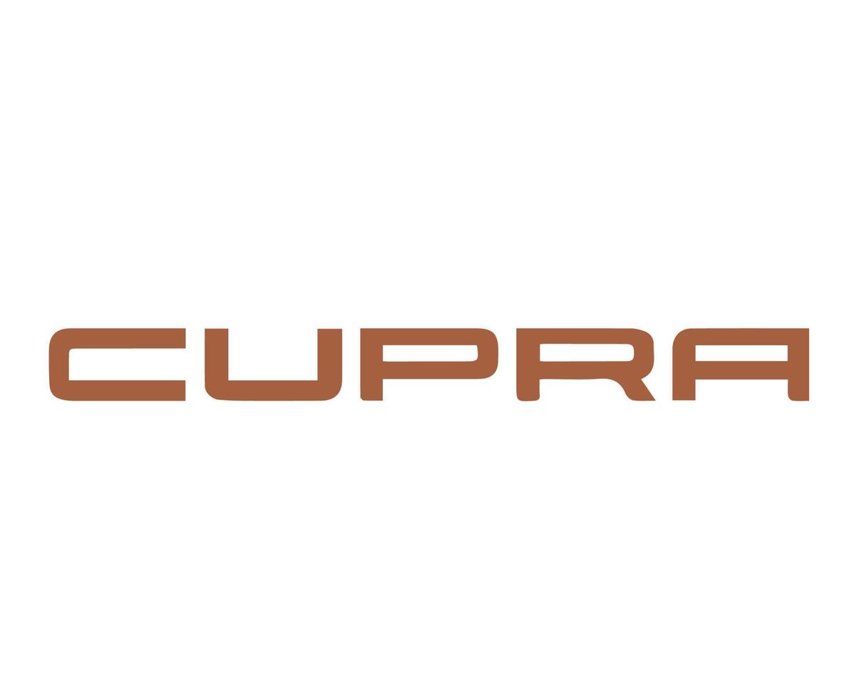 Cupra Brand Logo Car Symbol Name Brown Design Spanish Automobile Vector Illustration