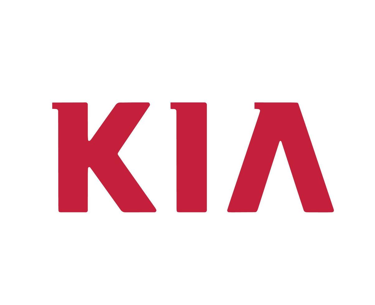 Kia Brand Logo Car Symbol Name Red Design South Korean Automobile Vector Illustration