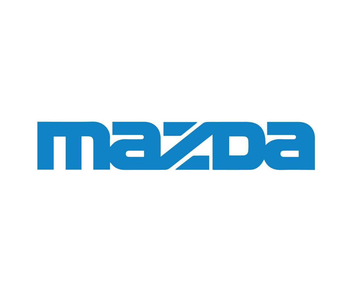 Mazda Logo Brand Car Symbol Name Blue Design Japan Automobile Vector Illustration