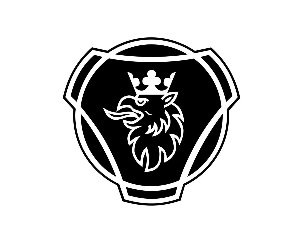 Scania Brand Logo Car Symbol Black Design Swedish Automobile Vector Illustration