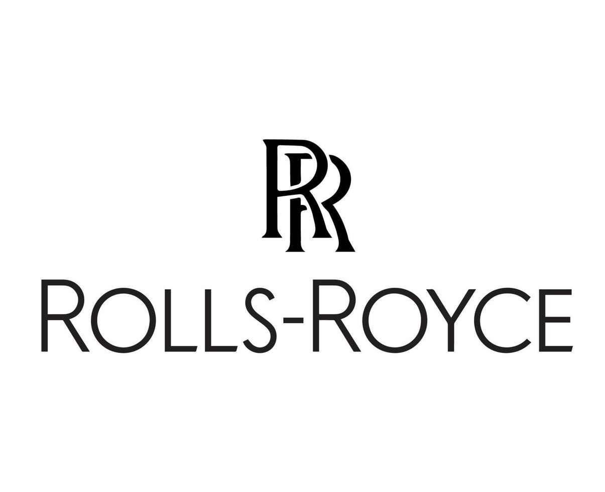 Rolls Royce Brand Logo Car Symbol With Name Black Design British Automobile Vector Illustration