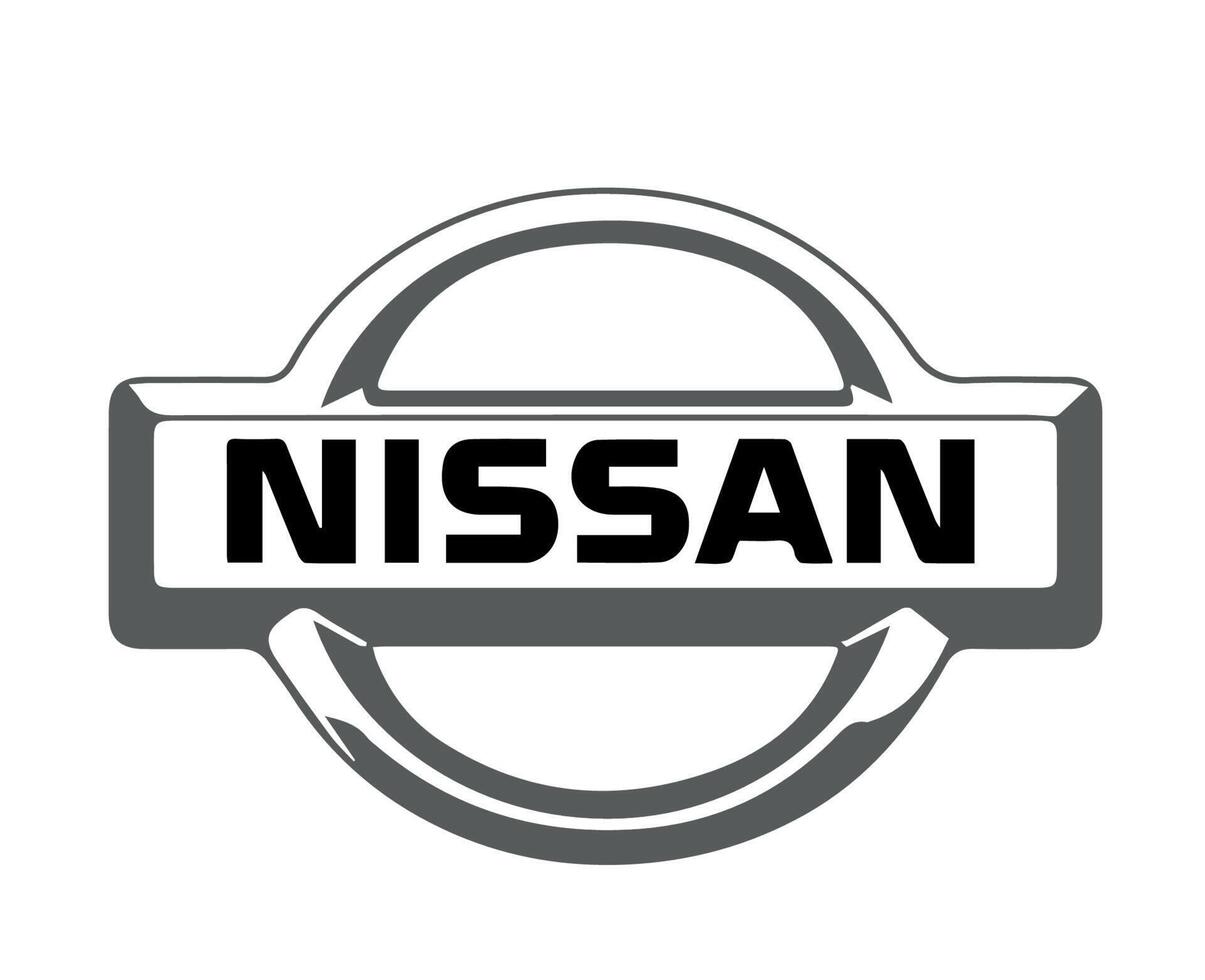 Nissan Logo Brand Symbol Gray Design Japan Car Automobile Vector