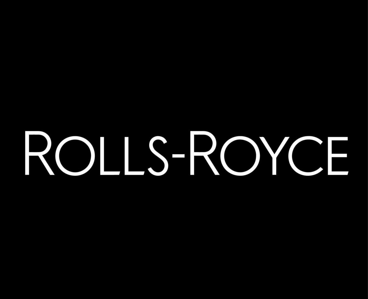 Rolls Royce Brand Logo Car Symbol Name White Design British Automobile Vector Illustration With Black Background