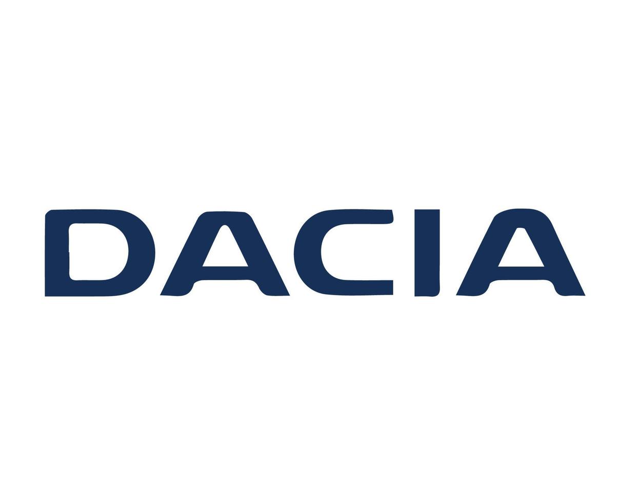 dacia marca logo coche símbolo nombre azul diseño rumano automóvil vector ilustración