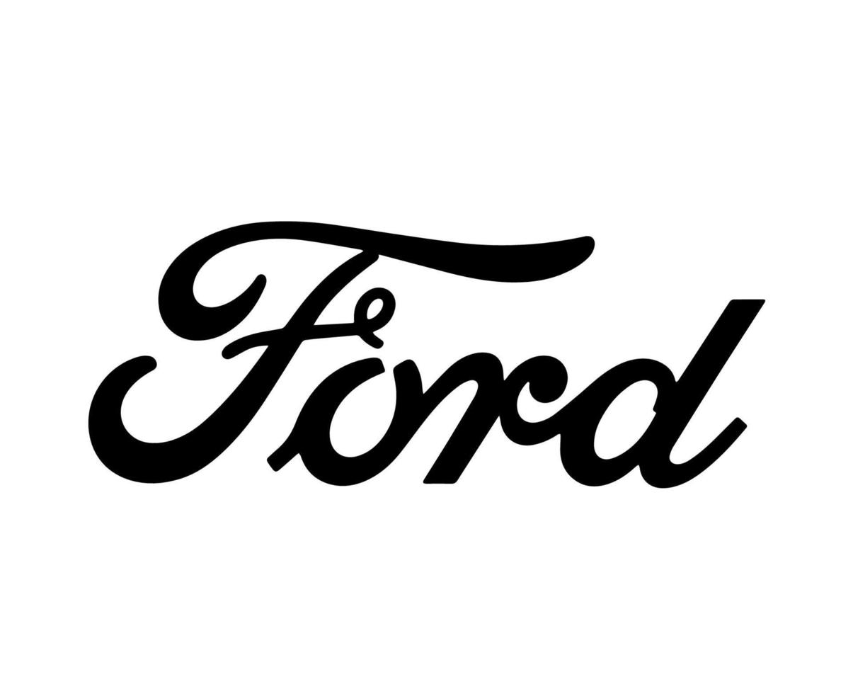 Ford Brand Logo Car Symbol Name Black Design Usa Automobile Vector Illustration