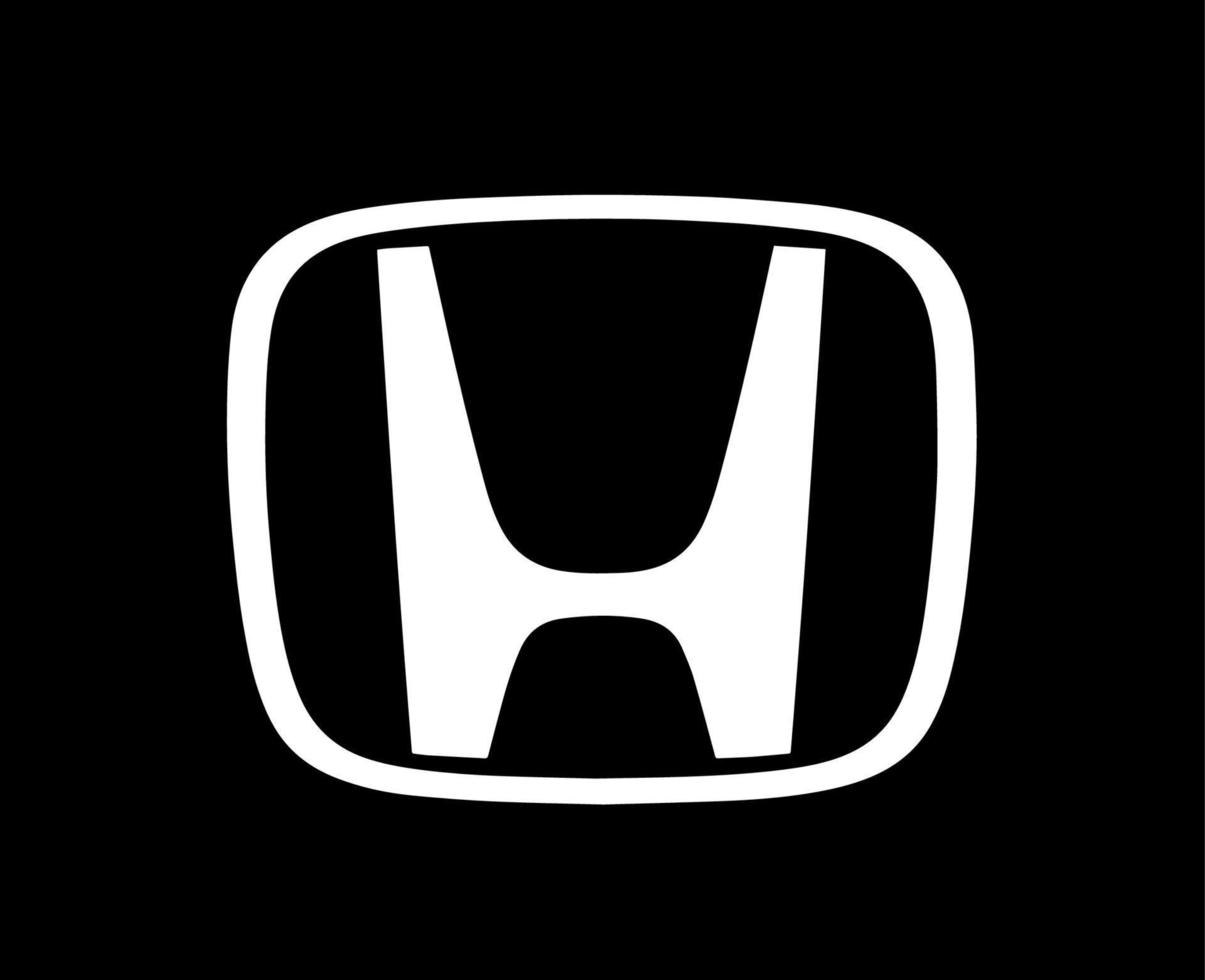 Honda Logo Brand Symbol White Design Japan Car Automobile Vector Illustration With Black Background