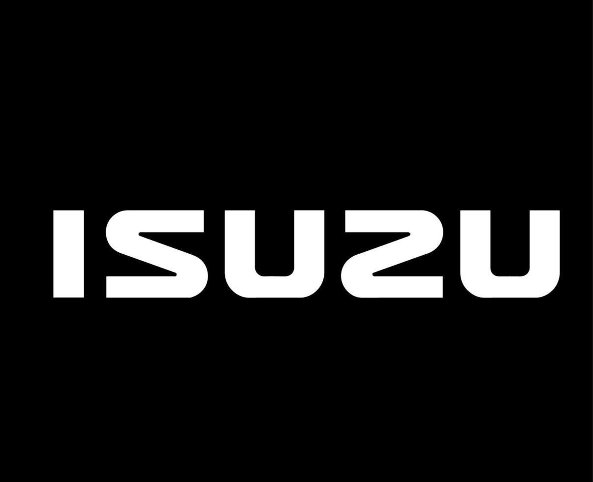 isuzu marca logo coche símbolo nombre blanco diseño Japón automóvil vector ilustración con negro antecedentes