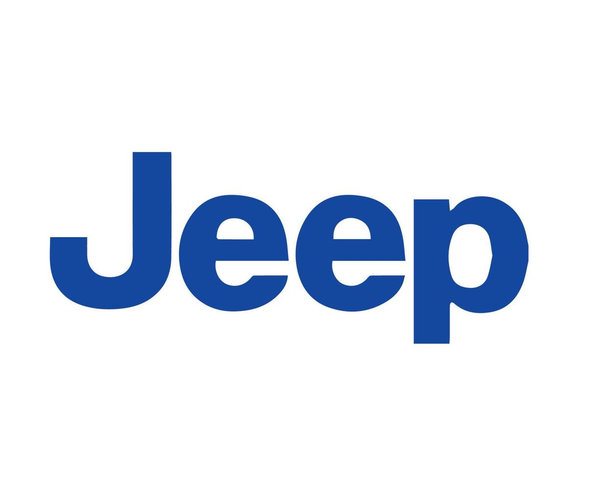 Jeep Brand Logo Car Symbol Blue Design Usa Automobile Vector Illustration