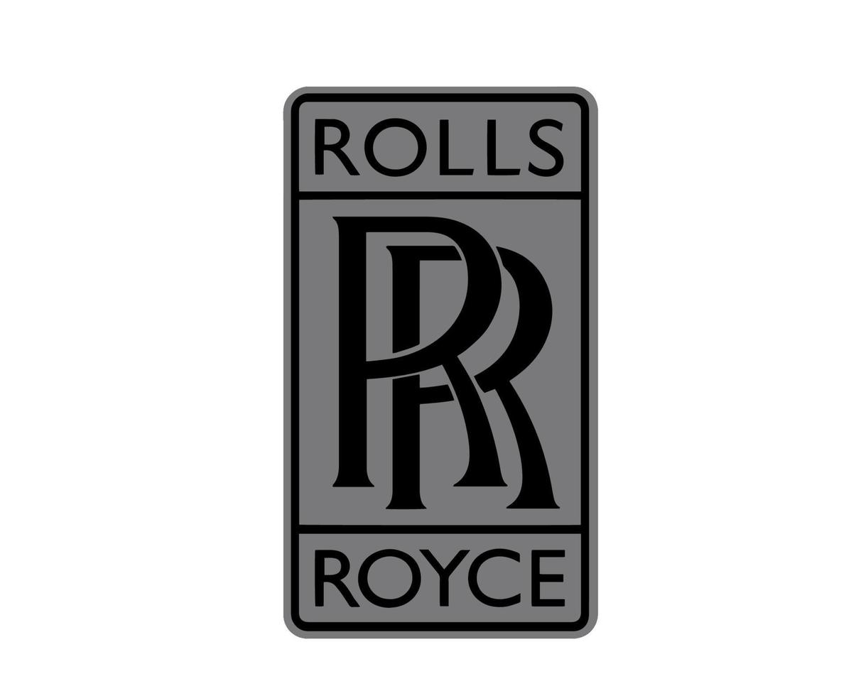 rollos Royce marca logo símbolo negro y gris diseño británico coche automóvil vector ilustración