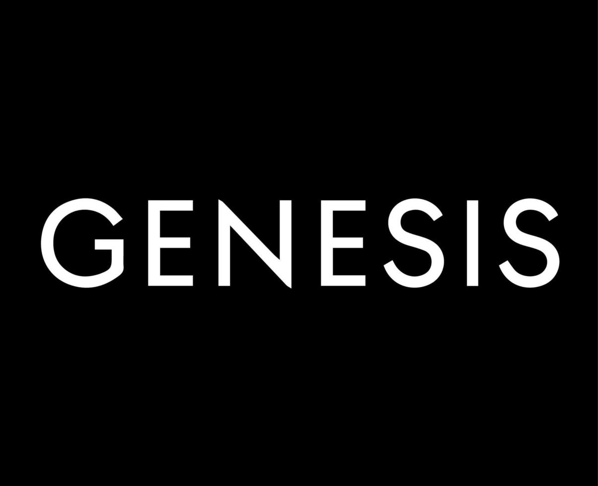 Genesis Brand Logo Symbol White Name Design South Korean Car Automobile Vector Illustration With Black Background