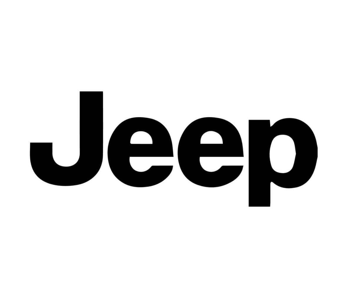 Jeep Brand Logo Car Symbol Black Design Usa Automobile Vector Illustration