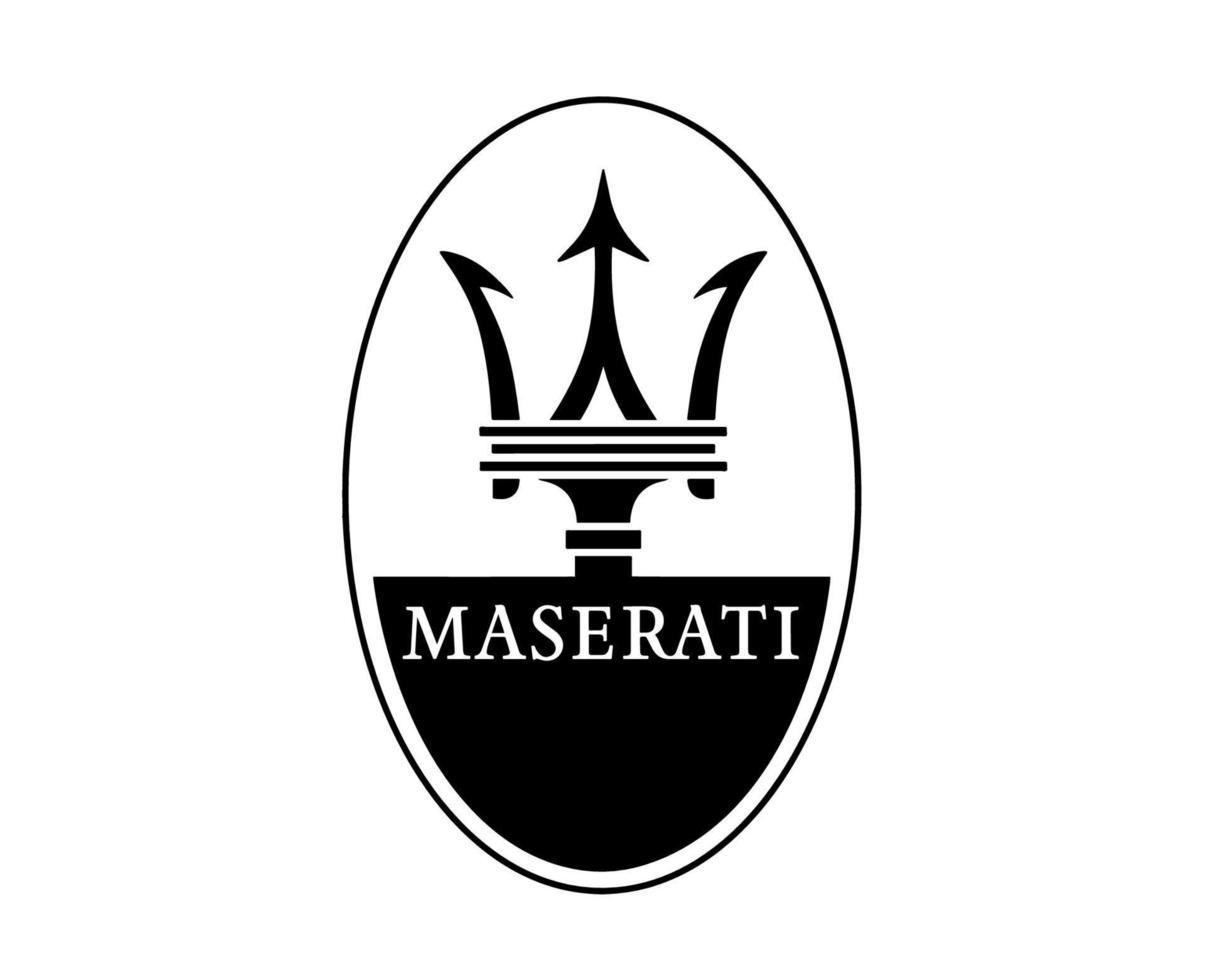 Maserati Brand Logo Car Symbol Black Design Italian Automobile Vector Illustration