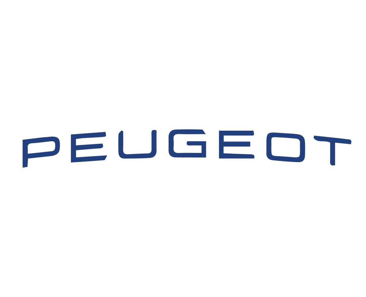 peugeot marca logo coche símbolo nombre azul diseño francés automóvil vector ilustración