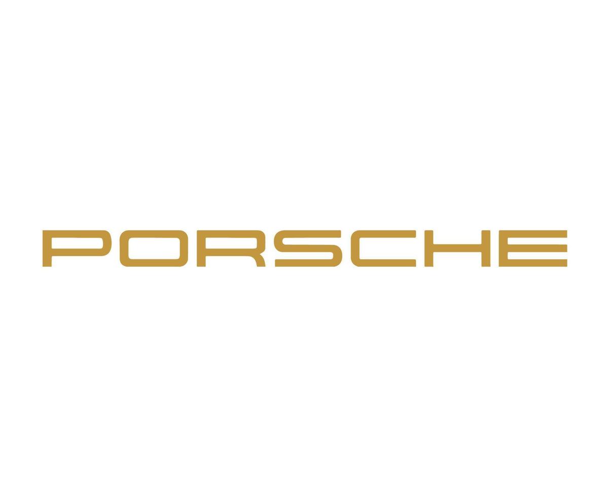 Porsche Logo Brand Car Symbol Name Gold Design German Automobile Vector Illustration