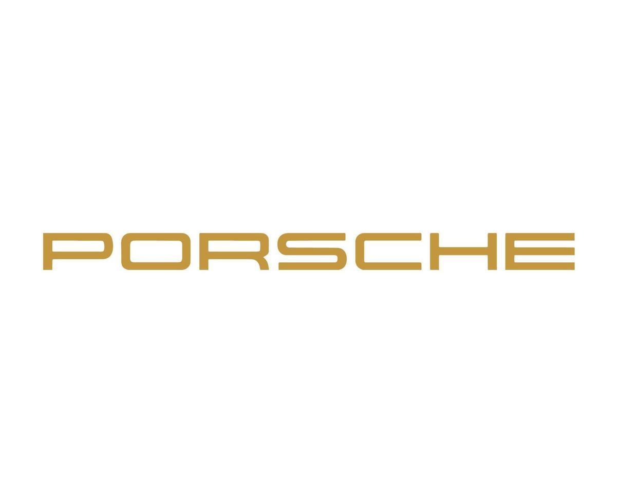 Porsche logo marca coche símbolo nombre oro diseño alemán automóvil vector ilustración