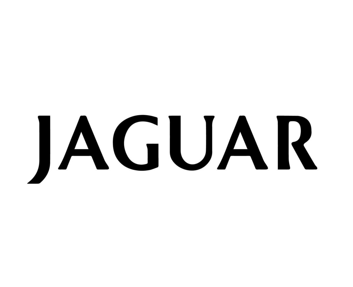 Jaguar Logo Brand Symbol Name Black Design British Car Automobile Vector Illustration