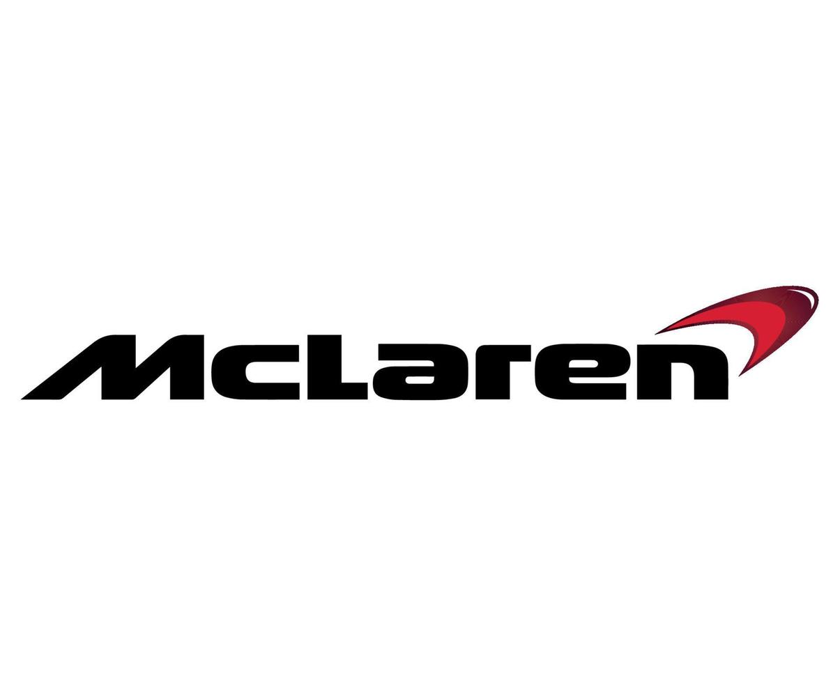 mclaren marca logo coche símbolo nombre negro diseño británico automóvil vector ilustración