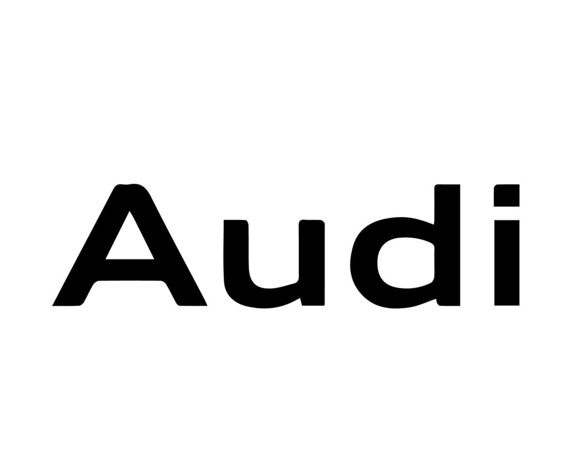 Audi Brand Logo Symbol Name Black Design german cars Automobile Vector Illustration