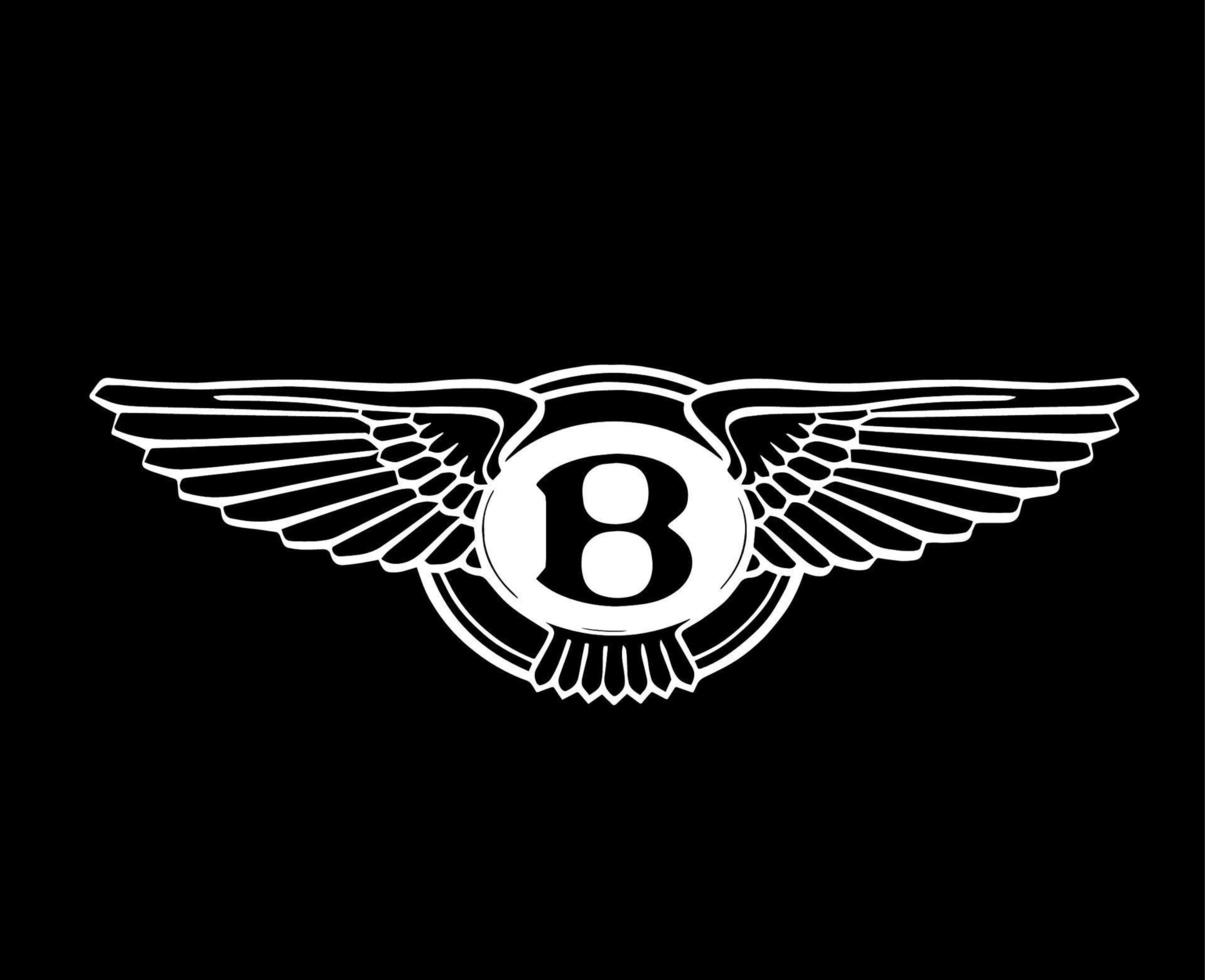 Bentley Brand Logo Symbol White Design British cars Automobile Vector Illustration With Black Background