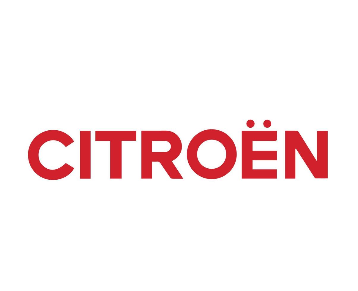 citroen logo símbolo marca nombre rojo diseño francés coche automóvil vector ilustración