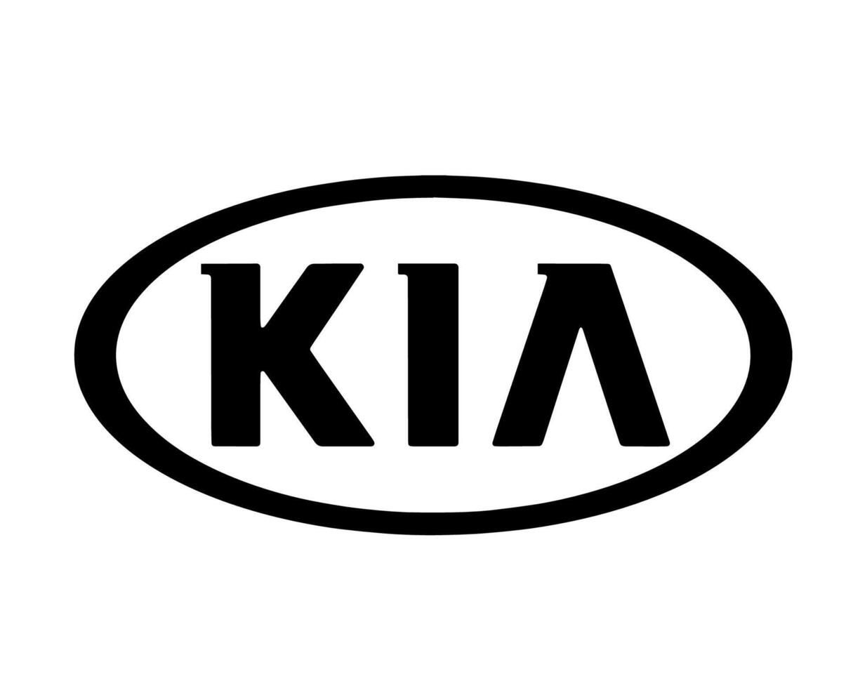 Kia Logo Brand Symbol Black Design South Korean Car Automobile Vector