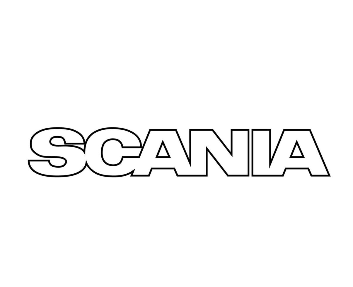 Scania Brand Logo Symbol Name Black Design Swedish Car Automobile Vector Illustration