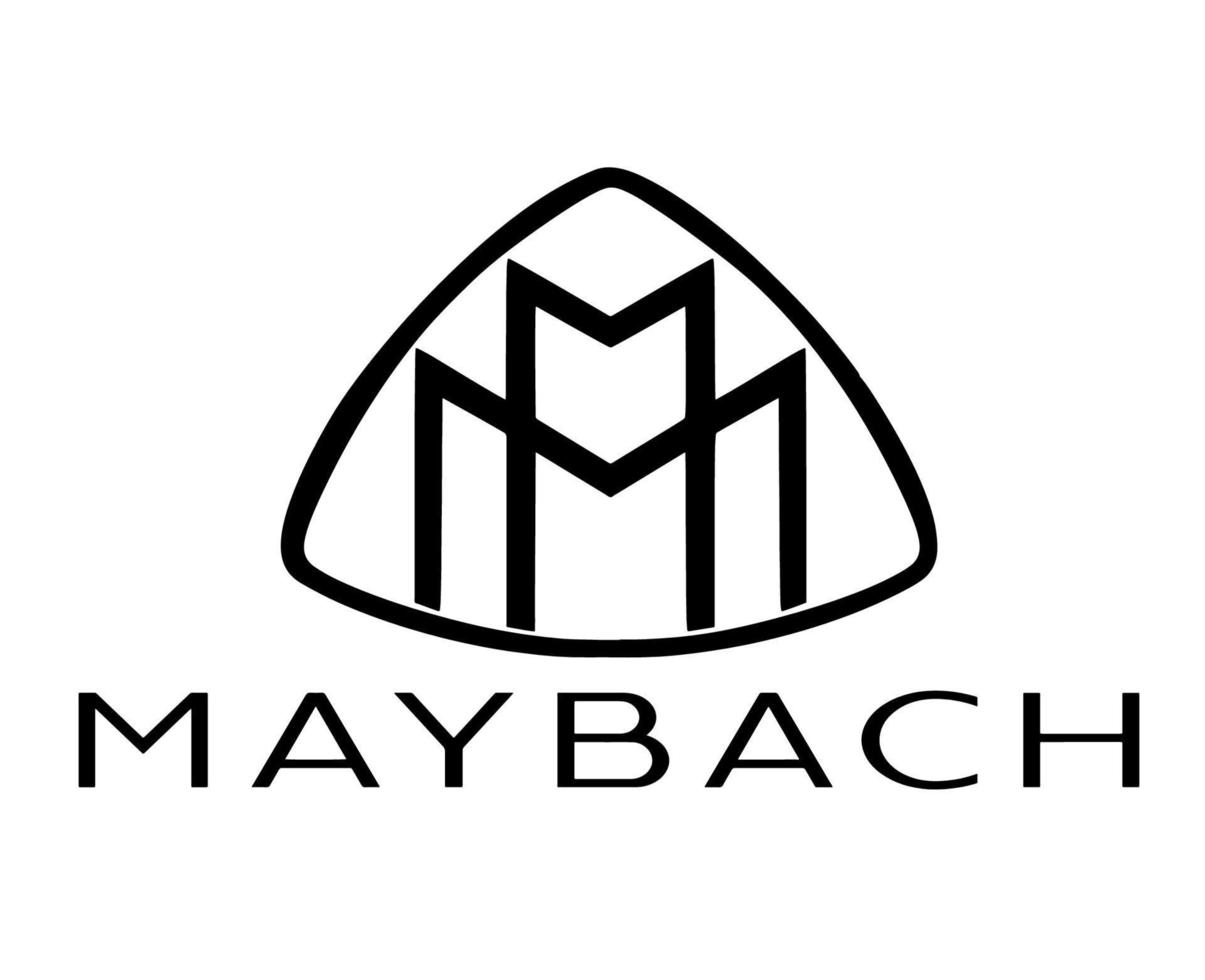 Maybach Brand Logo Car Symbol With Name Black Design German Automobile Vector Illustration