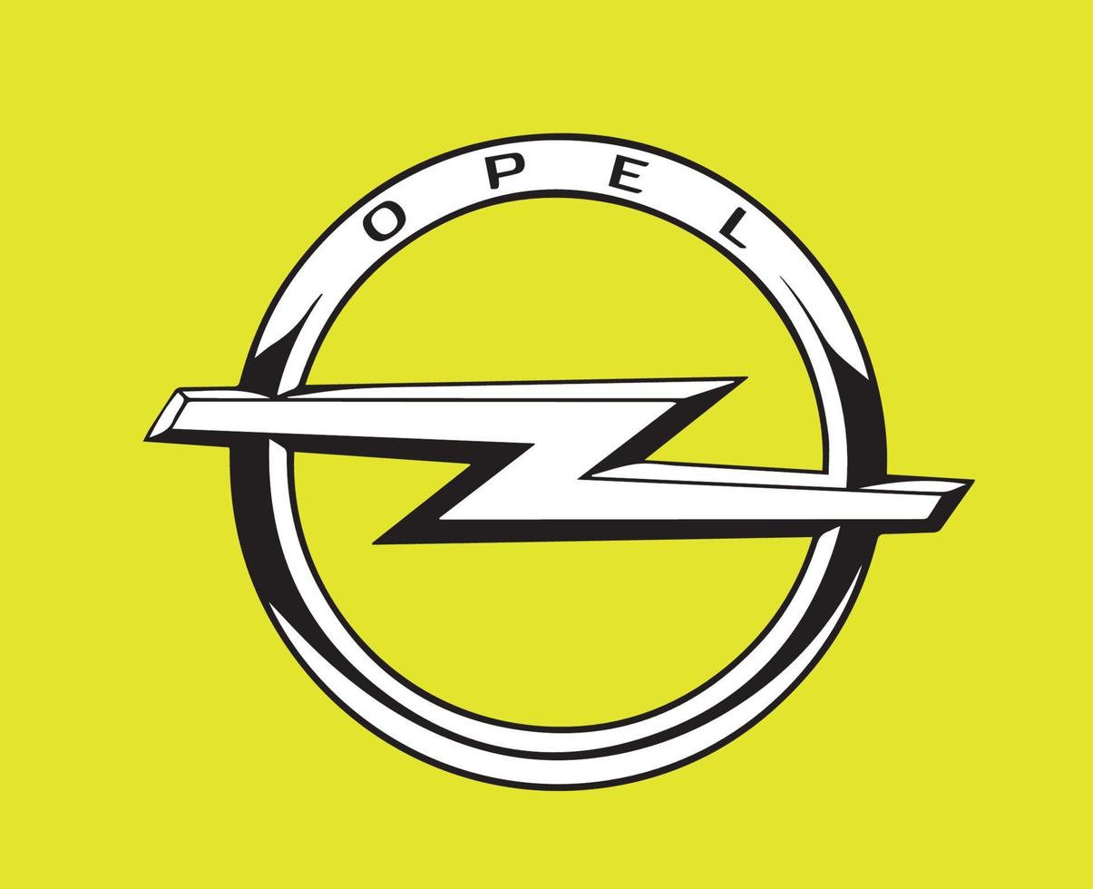 Opel Brand Logo Car Symbol Design german Automobile Vector Illustration With Yellow Background